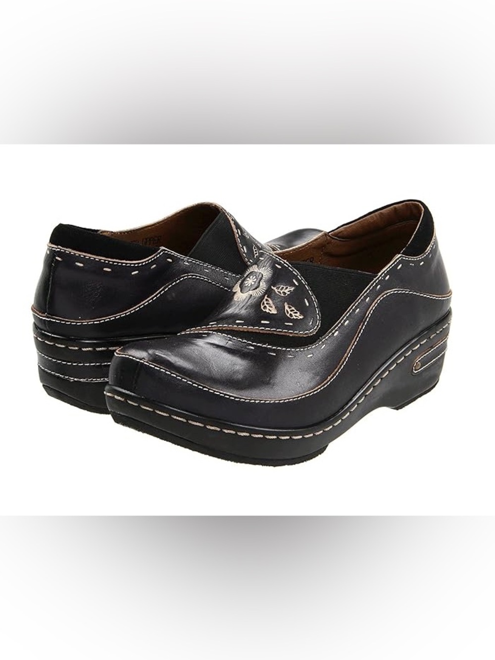 NEW Women’s L’ATISTE By Spring Step Burbank black leather clogs- Size 40